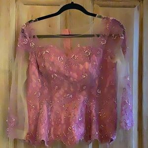 Sequins Embellished Corset long sleeve top